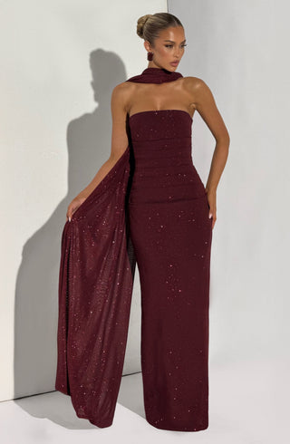 Pandra Maxi Dress - Wine Sparkle - glavon