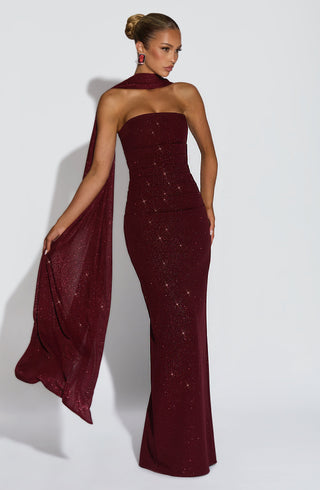 Pandra Maxi Dress - Wine Sparkle - glavon