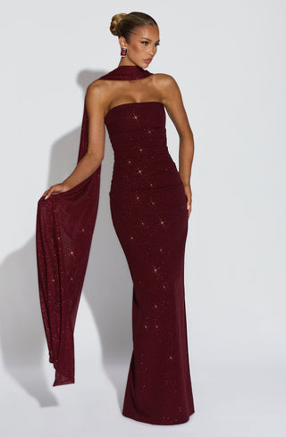 Pandra Maxi Dress - Wine Sparkle - glavon